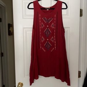 Burgundy Aztec Design Dress